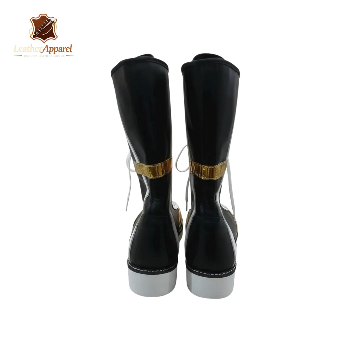 Pro Boxing & Wrestling Boots – High Top Lace Up | Black Gold White
