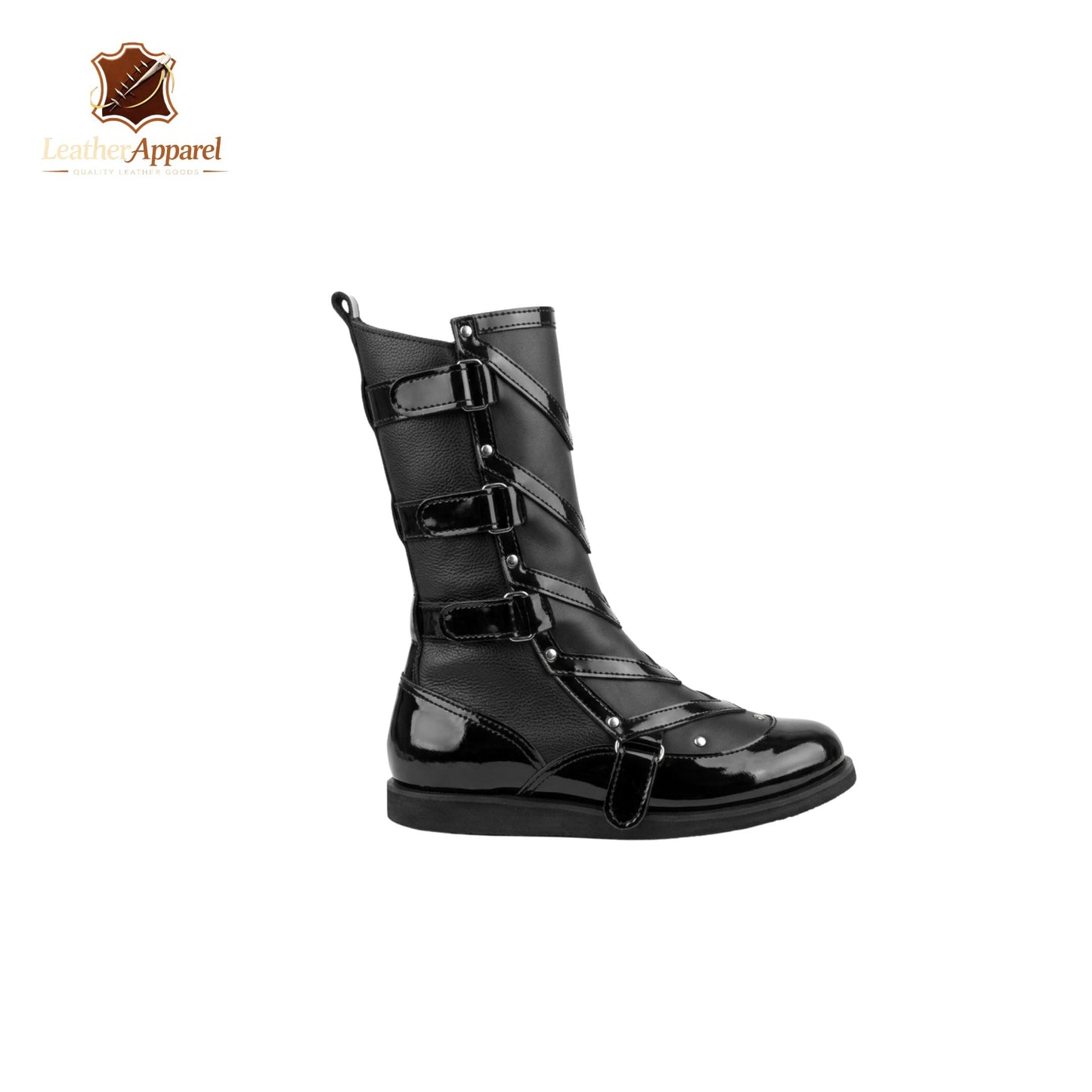 Shadow Enforcer Wrestling Boots – Black Tactical Knee High | Multi-Strap Buckle